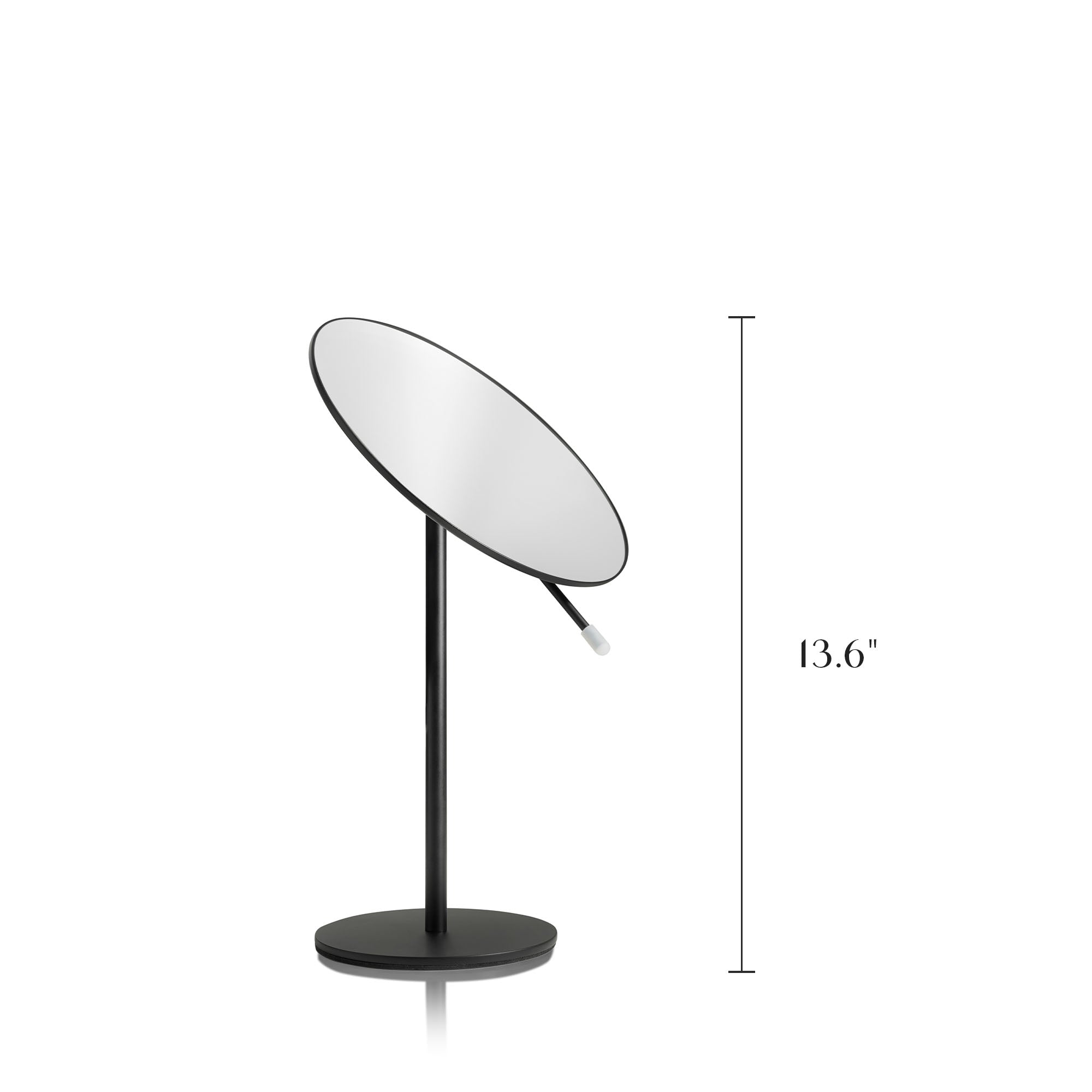 Black stand mirror with white circular mirror on a white background_#Silver_Black