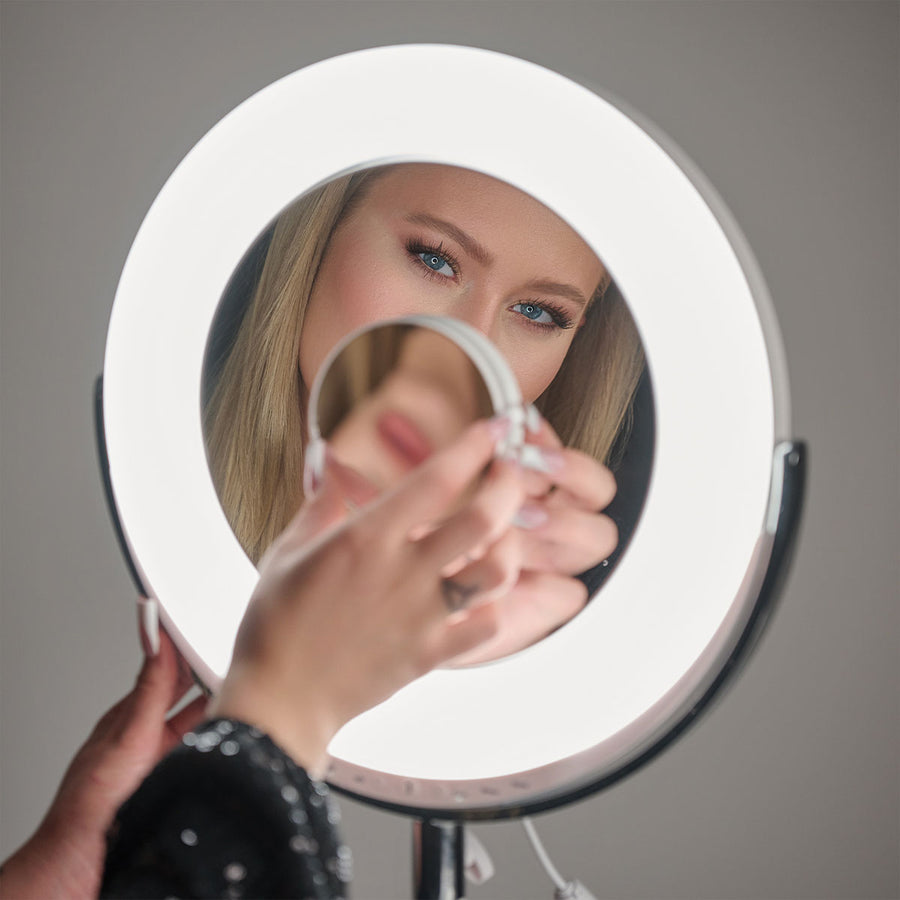 Ilios Lighting Magnified 10x Compact Mirror & Purse Mirror for Makeup