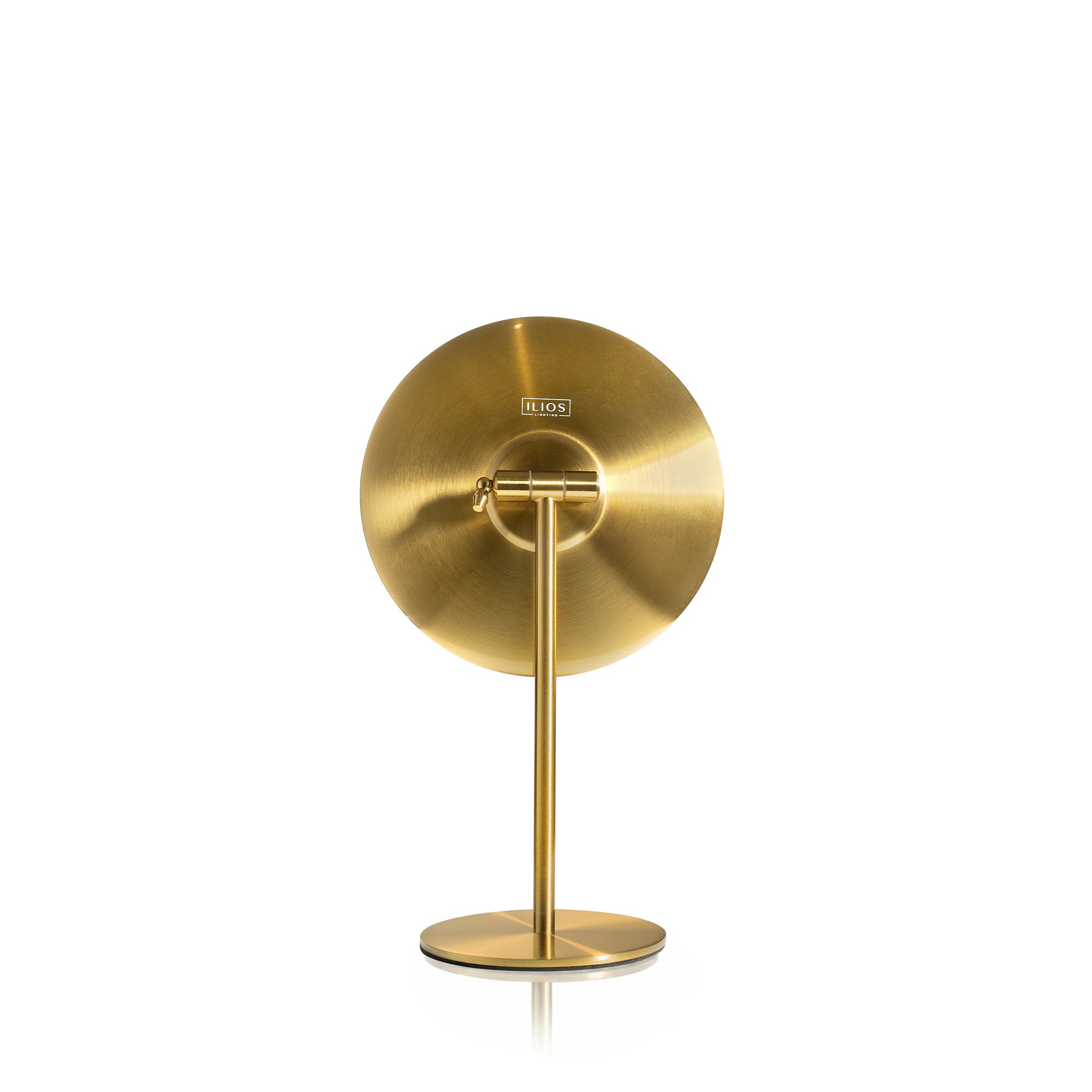 Gold circular mirror with stand on a white background_#Silver_Gold