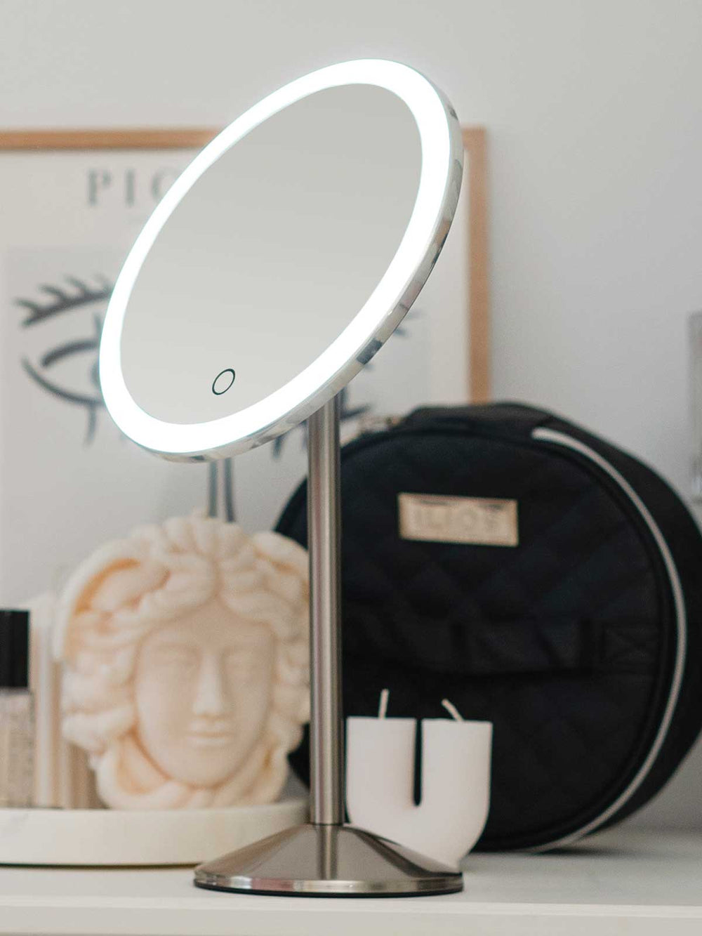 Ilios Lighting Cordless Battery LED Rechargeable Vanity Makeup Mirror